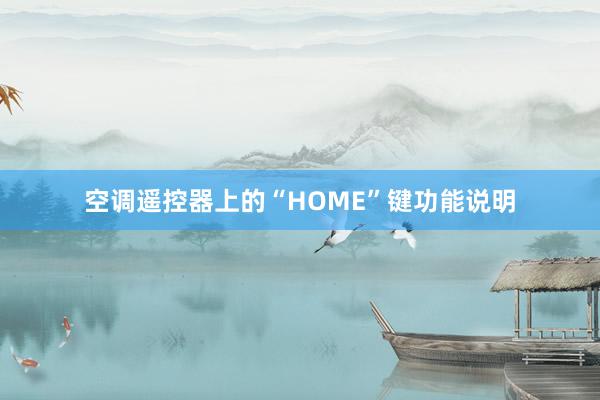 空调遥控器上的“HOME”键功能说明